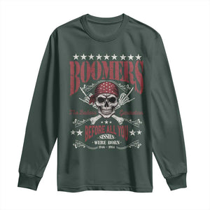Boomers The Badass Generation Before All You Sissies Were Born Long Sleeve Shirt Baby Boomers Generation Skull TS11 Dark Forest Green Print Your Wear