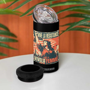 Vive La Resistance Vivela Femme 4 in 1 Can Cooler Tumbler Feminist Women's Right Political Sattire TS11 Print Your Wear