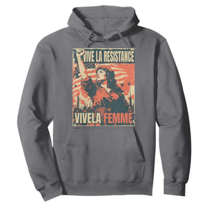 Vive La Resistance Vivela Femme Hoodie Feminist Women's Right Political Sattire TS11 Charcoal Print Your Wear