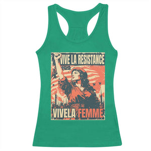 Vive La Resistance Vivela Femme Racerback Tank Top Feminist Women's Right Political Sattire TS11 Irish Green Print Your Wear
