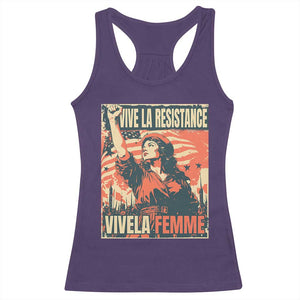 Vive La Resistance Vivela Femme Racerback Tank Top Feminist Women's Right Political Sattire TS11 Purple Print Your Wear