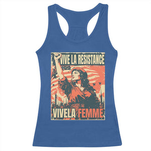 Vive La Resistance Vivela Femme Racerback Tank Top Feminist Women's Right Political Sattire TS11 Royal Blue Print Your Wear