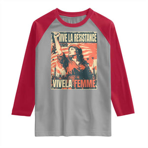 Vive La Resistance Vivela Femme Raglan Shirt Feminist Women's Right Political Sattire TS11 Sport Gray Red Print Your Wear
