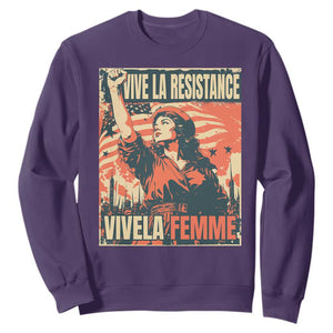 Vive La Resistance Vivela Femme Sweatshirt Feminist Women's Right Political Sattire TS11 Purple Print Your Wear