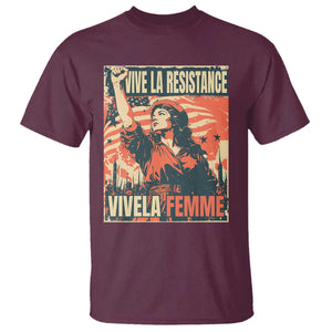 Vive La Resistance Vivela Femme T Shirt Feminist Women's Right Political Sattire TS11 Maroon Print Your Wear