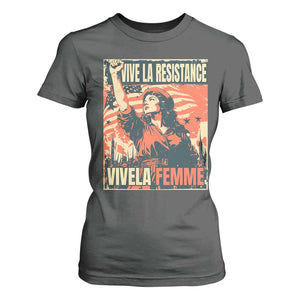 Vive La Resistance Vivela Femme T Shirt For Women Feminist Women's Right Political Sattire TS11 Dark Heather Print Your Wear