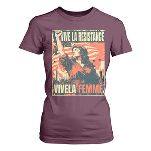 Vive La Resistance Vivela Femme T Shirt For Women Feminist Women's Right Political Sattire TS11 Maroon Print Your Wear