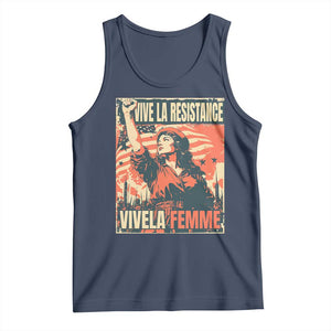 Vive La Resistance Vivela Femme Tank Top Feminist Women's Right Political Sattire TS11 Navy Print Your Wear