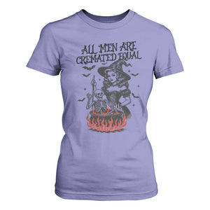 Witch All Men Are Cremated Equal T Shirt For Women Feminist Halloween TS11 Violet Print Your Wear