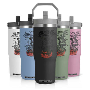 Witch All Men Are Cremated Equal Flip Straw Tumbler Feminist Halloween TS11 Print Your Wear