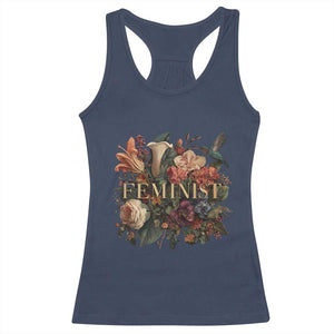 Pro Feminist Women's Rights Vintage Retro Flower Racerback Tank Top TS11 Navy Print Your Wear
