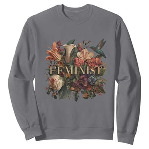 Pro Feminist Women's Rights Vintage Retro Flower Sweatshirt TS11 Charcoal Print Your Wear