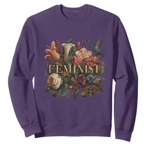 Pro Feminist Women's Rights Vintage Retro Flower Sweatshirt TS11 Purple Print Your Wear