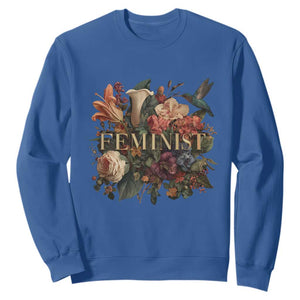 Pro Feminist Women's Rights Vintage Retro Flower Sweatshirt TS11 Royal Blue Print Your Wear