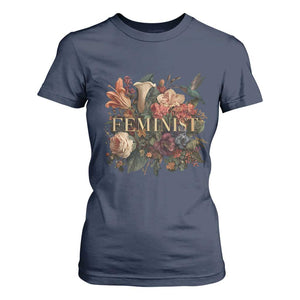 Pro Feminist Women's Rights Vintage Retro Flower T Shirt For Women TS11 Navy Print Your Wear