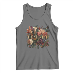Pro Feminist Women's Rights Vintage Retro Flower Tank Top TS11 Black Heather Print Your Wear