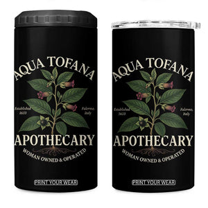 Aqua Tofana Apothecary 4 in 1 Can Cooler Tumbler Feminist Woman Owned And Operated TS11 One Size: 16 oz Black Print Your Wear
