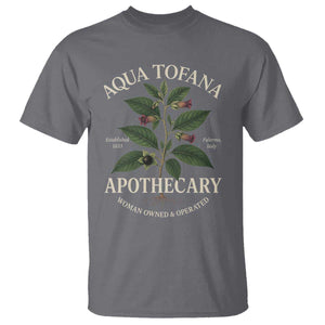 Aqua Tofana Apothecary T Shirt Feminist Woman Owned And Operated TS11 Charcoal Print Your Wear