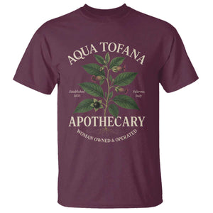 Aqua Tofana Apothecary T Shirt Feminist Woman Owned And Operated TS11 Maroon Print Your Wear