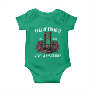 Funny Feelin French Vive La Resistance 2025 Baby Onesie Vintage Rose Guillotine TS11 Irish Green Print Your Wear