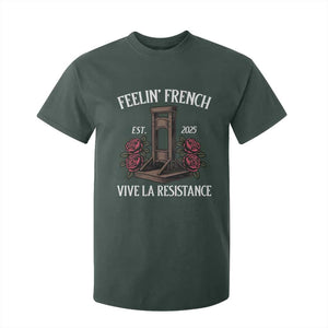 Funny Feelin French Vive La Resistance 2025 T Shirt For Kid Vintage Rose Guillotine TS11 Dark Forest Green Print Your Wear