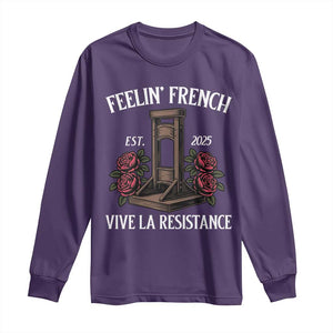 Funny Feelin French Vive La Resistance 2025 Long Sleeve Shirt Vintage Rose Guillotine TS11 Purple Print Your Wear