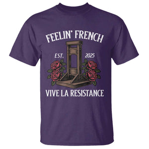 Funny Feelin French Vive La Resistance 2025 T Shirt Vintage Rose Guillotine TS11 Purple Print Your Wear