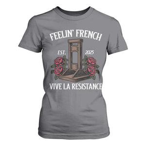 Funny Feelin French Vive La Resistance 2025 T Shirt For Women Vintage Rose Guillotine TS11 Charcoal Print Your Wear