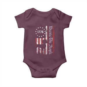 Funny 4th Of July Dachshund Lover Baby Onesie Weenie The People American Flag TS11 Maroon Print Your Wear