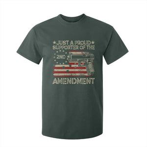 Just A Proud Supporter Of The 2nd Amendment T Shirt For Kid Gun Owner American Flag TS11 Dark Forest Green Print Your Wear