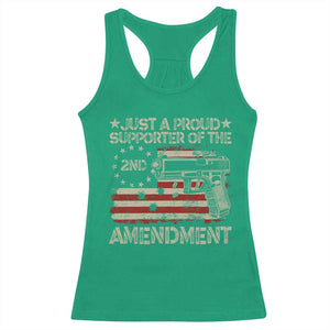 Just A Proud Supporter Of The 2nd Amendment Racerback Tank Top Gun Owner American Flag TS11 Irish Green Print Your Wear