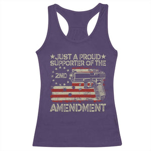 Just A Proud Supporter Of The 2nd Amendment Racerback Tank Top Gun Owner American Flag TS11 Purple Print Your Wear