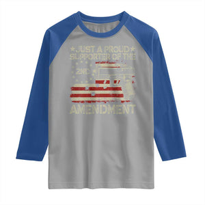 Just A Proud Supporter Of The 2nd Amendment Raglan Shirt Gun Owner American Flag TS11 Sport Gray Royal Print Your Wear