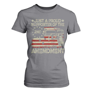 Just A Proud Supporter Of The 2nd Amendment T Shirt For Women Gun Owner American Flag TS11 Charcoal Print Your Wear