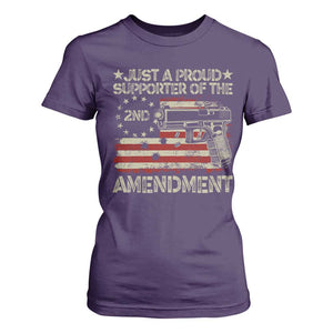 Just A Proud Supporter Of The 2nd Amendment T Shirt For Women Gun Owner American Flag TS11 Purple Print Your Wear