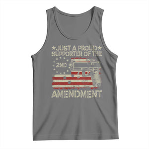 Just A Proud Supporter Of The 2nd Amendment Tank Top Gun Owner American Flag TS11 Black Heather Print Your Wear