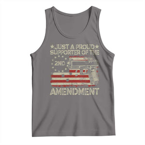 Just A Proud Supporter Of The 2nd Amendment Tank Top Gun Owner American Flag TS11 Deep Heather Print Your Wear