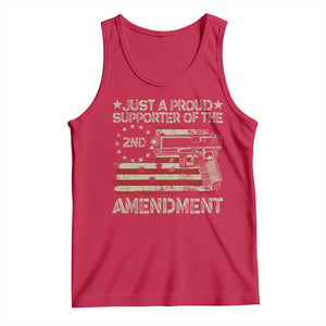 Just A Proud Supporter Of The 2nd Amendment Tank Top Gun Owner American Flag TS11 Red Print Your Wear