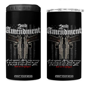 2nd Amendment Pro Gun 4 in 1 Can Cooler Tumbler Gun Rights Shall Not Be Infringed Patriotic American Flag TS11 One Size: 16 oz Black Print Your Wear