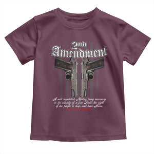 2nd Amendment Pro Gun Toddler T Shirt Gun Rights Shall Not Be Infringed Patriotic American Flag TS11 Maroon Print Your Wear