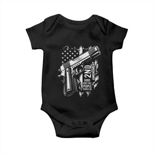 Guns Dont Kill People Do Baby Onesie 2nd Amendment American Flag TS11 Black Print Your Wear