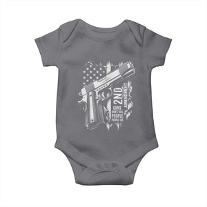 Guns Dont Kill People Do Baby Onesie 2nd Amendment American Flag TS11 Charcoal Print Your Wear