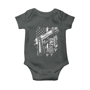 Guns Dont Kill People Do Baby Onesie 2nd Amendment American Flag TS11 Dark Heather Print Your Wear