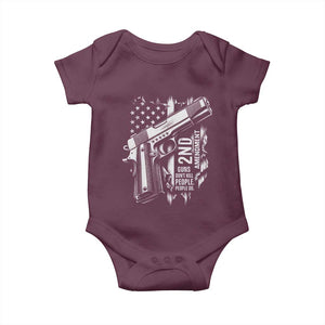 Guns Dont Kill People Do Baby Onesie 2nd Amendment American Flag TS11 Maroon Print Your Wear