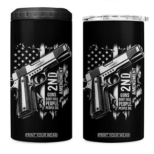 Guns Dont Kill People Do 4 in 1 Can Cooler Tumbler 2nd Amendment American Flag TS11 One Size: 16 oz Black Print Your Wear