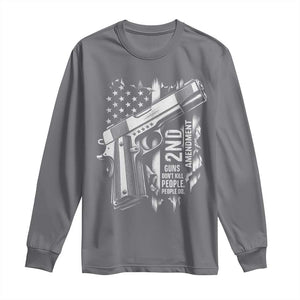Guns Dont Kill People Do Long Sleeve Shirt 2nd Amendment American Flag TS11 Charcoal Print Your Wear