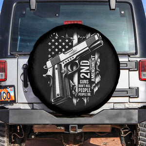 Guns Dont Kill People Do Spare Tire Cover 2nd Amendment American Flag TS11 No hole Black Print Your Wear