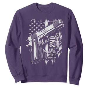 Guns Dont Kill People Do Sweatshirt 2nd Amendment American Flag TS11 Purple Print Your Wear