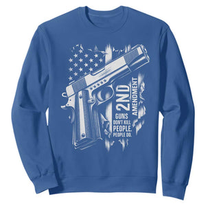 Guns Dont Kill People Do Sweatshirt 2nd Amendment American Flag TS11 Royal Blue Print Your Wear