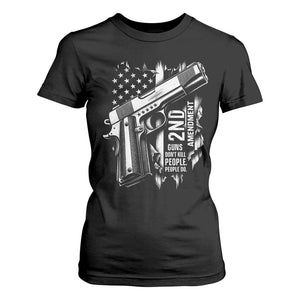 Guns Dont Kill People Do T Shirt For Women 2nd Amendment American Flag TS11 Black Print Your Wear